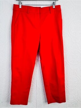 NEW Loft Women's Crop Pants sz 4 Orangish Red The Riviera Slim Curvy Stretchy